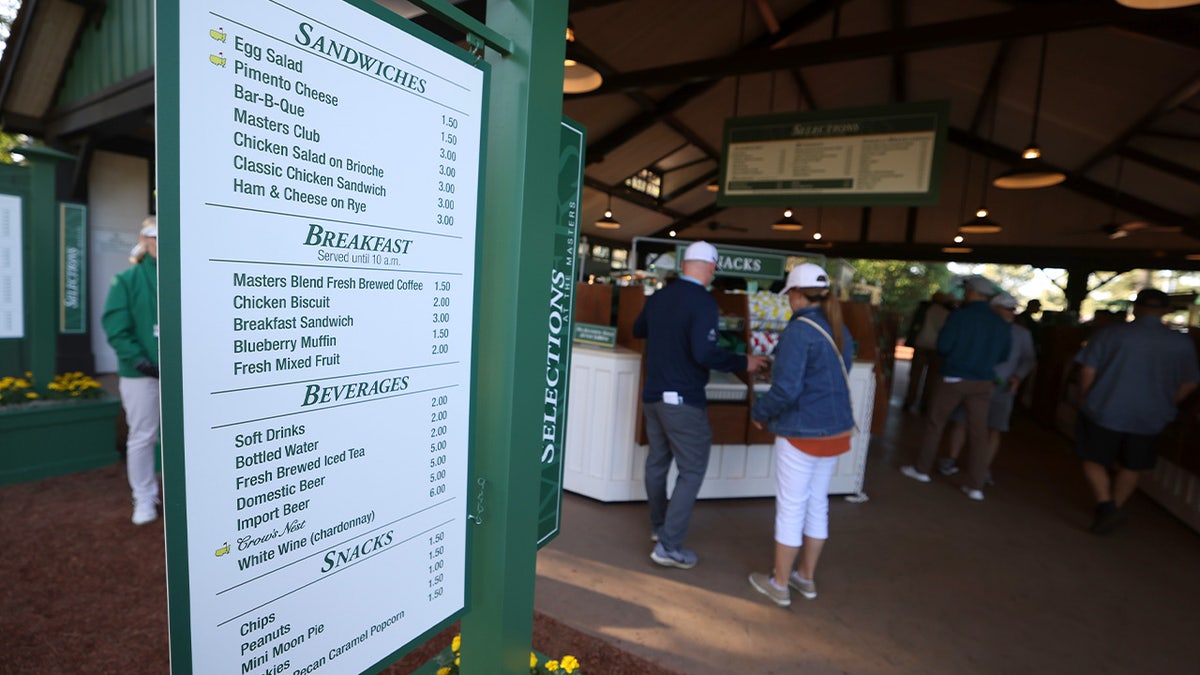 The Masters: Menu