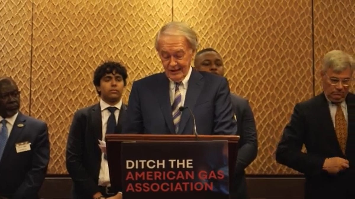 Sen. Ed Markey, D-Mass., speaks during an arena hosted by Gas Leaks
