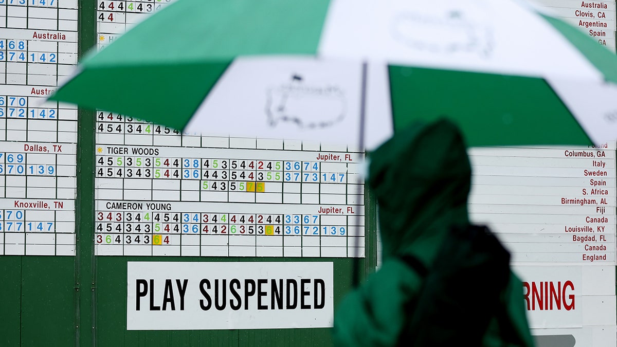 Tiger Woods’ tee time pushed back to late afternoon as inclement weather delays Masters start by hours