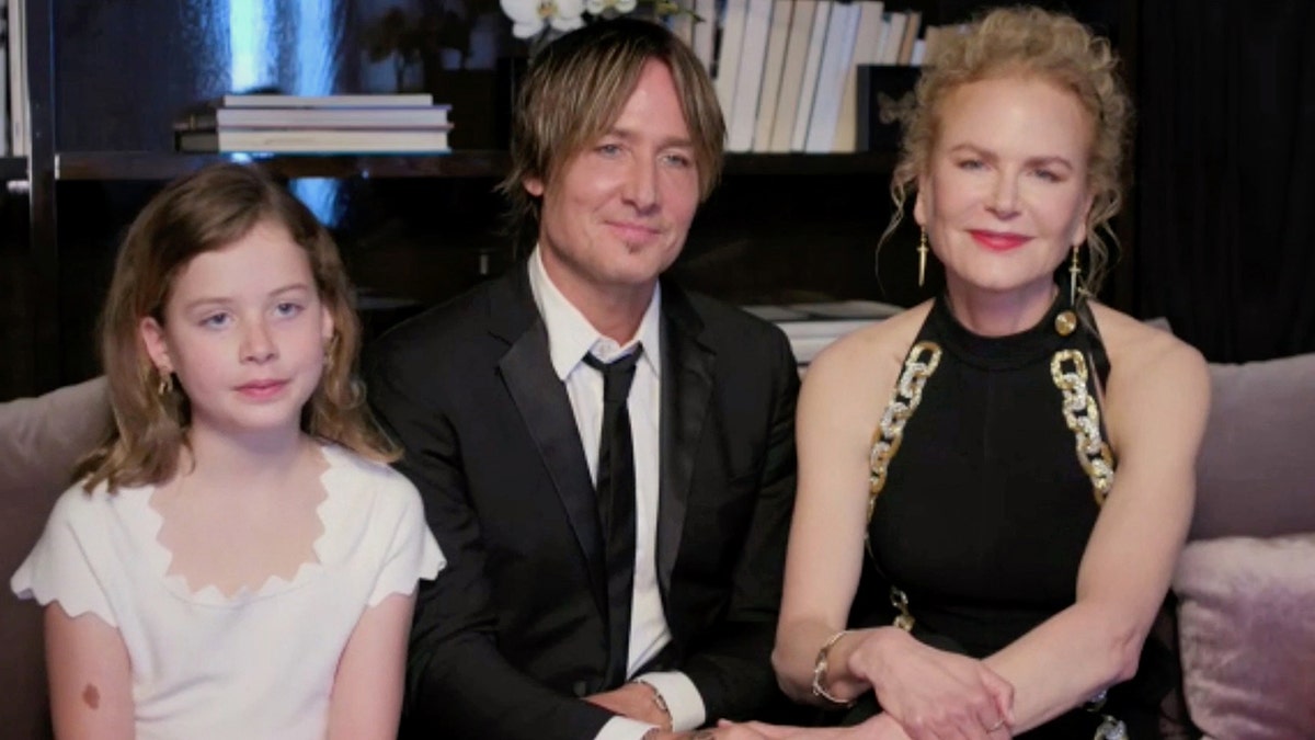 Nicole Kidman, Keith Urban and their daughter Faith at the Golden Globes