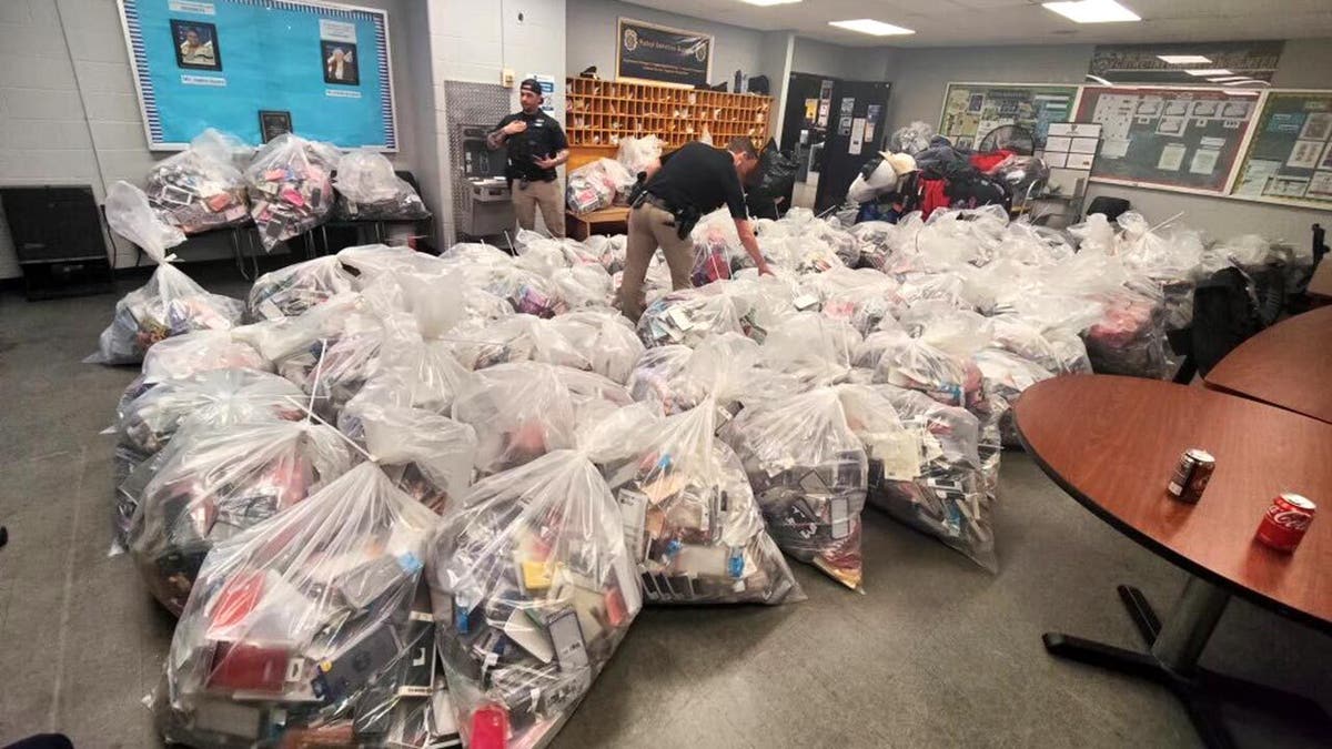 Goods confiscated by nan NYPD from forbidden vendors