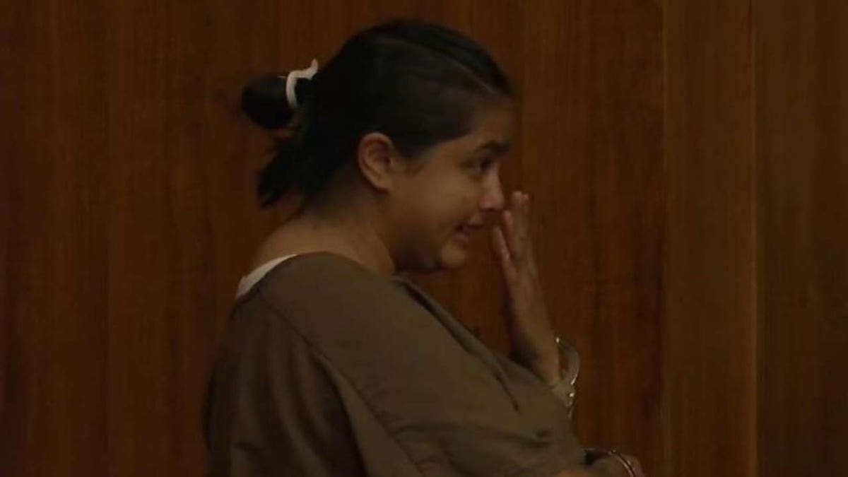 Riddhi Patel crying during arraignment