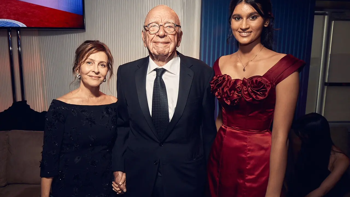 Rupert Murdoch and fiancée Elena Zhukova with Sia Godika