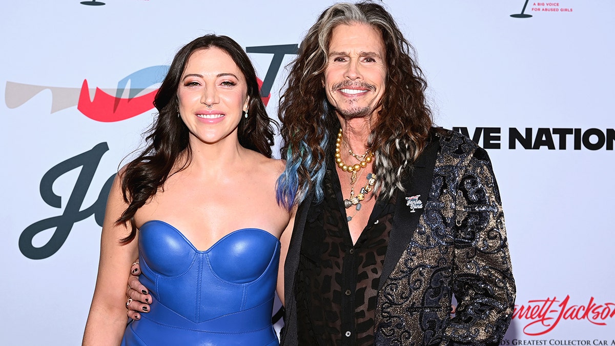 Steven Tyler and Aimee Preston on the red carpet