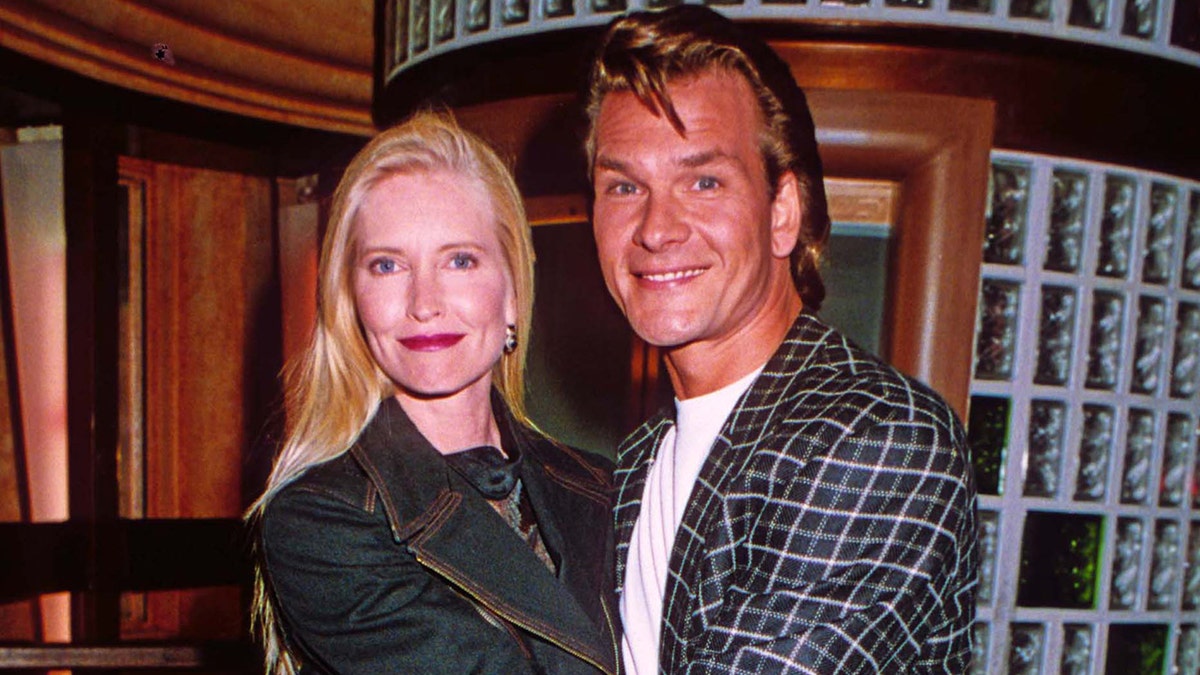 Patrick Swayze and Lisa Neimi at an event in London