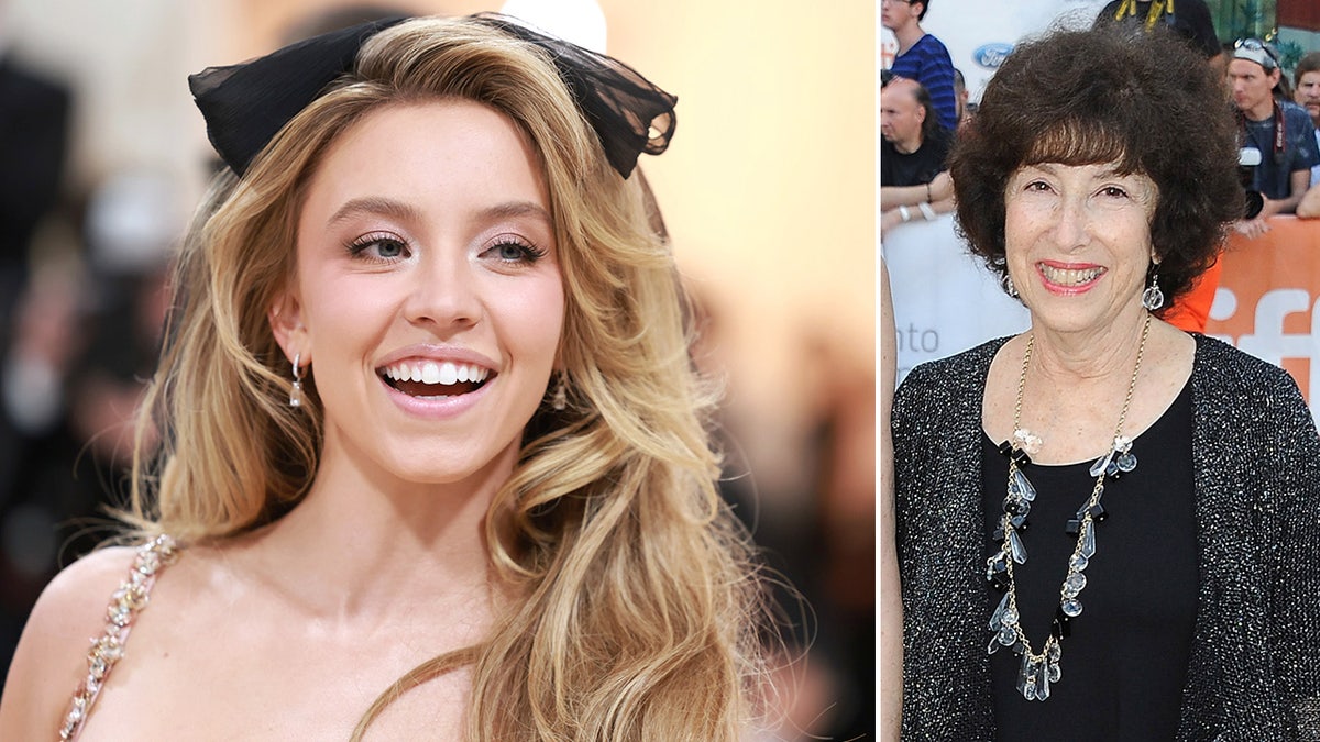 A split image of Sydney Sweeney and Carol Baum