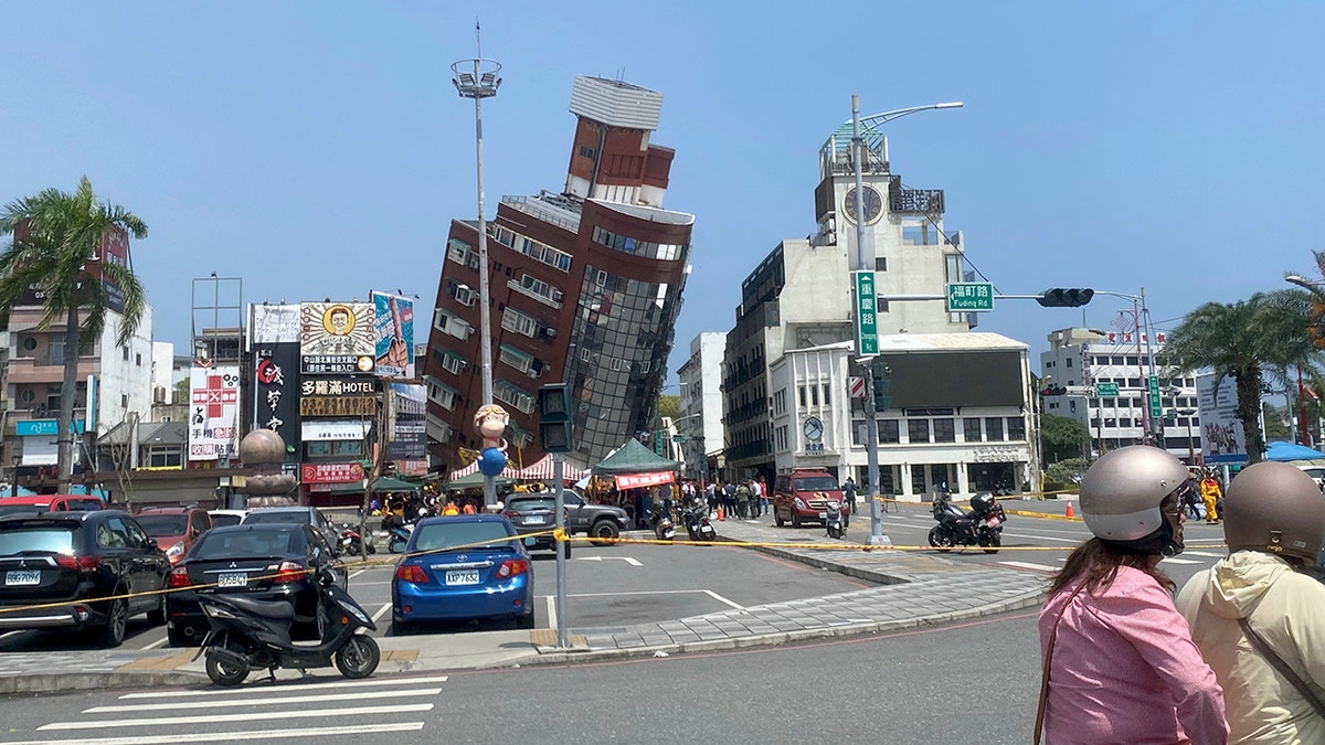 An area damaged by the earthquake