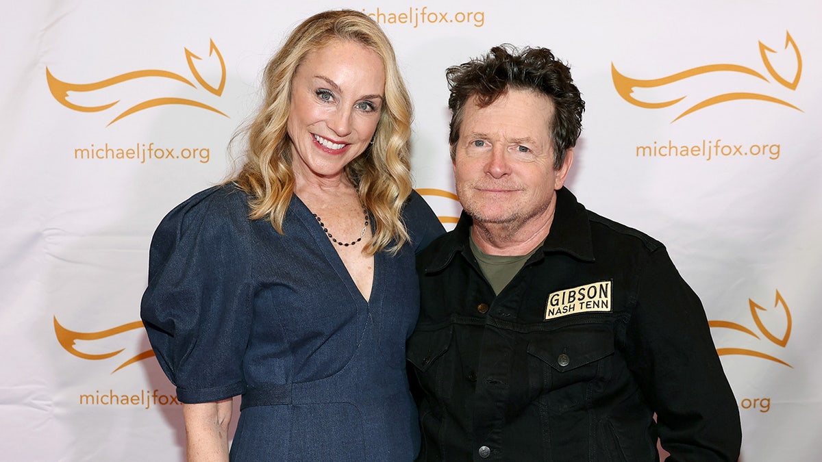 A photo of Tracy Pollan and Michael J. Fox