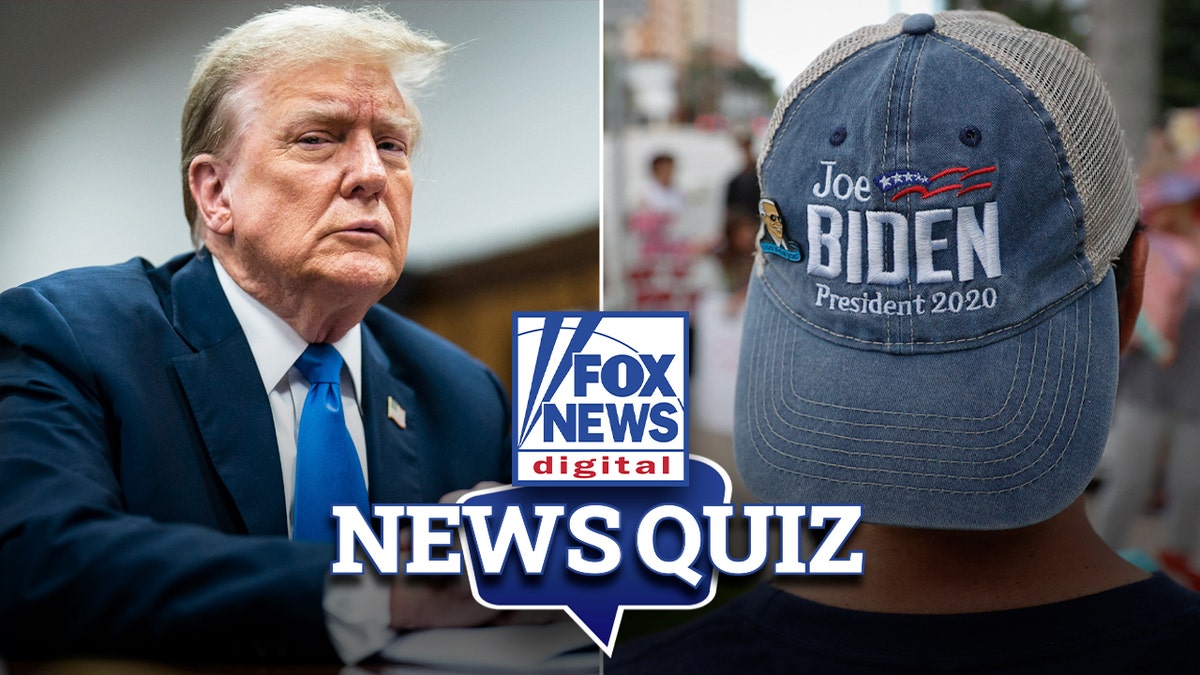 Trump and Biden hat on News Quiz