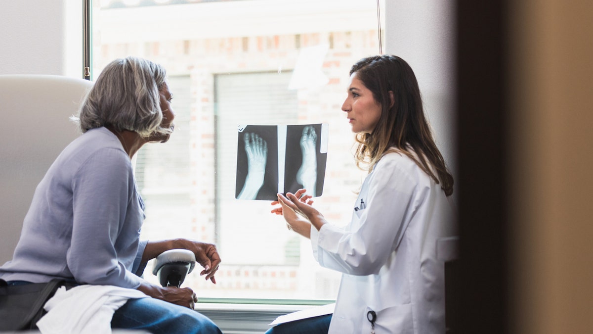 Woman at doctor