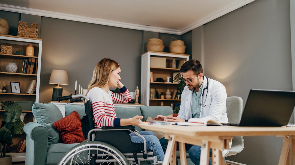 Woman in wheelchair