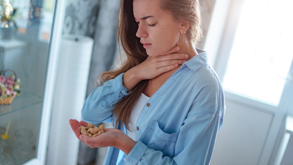 Woman with peanut allergy