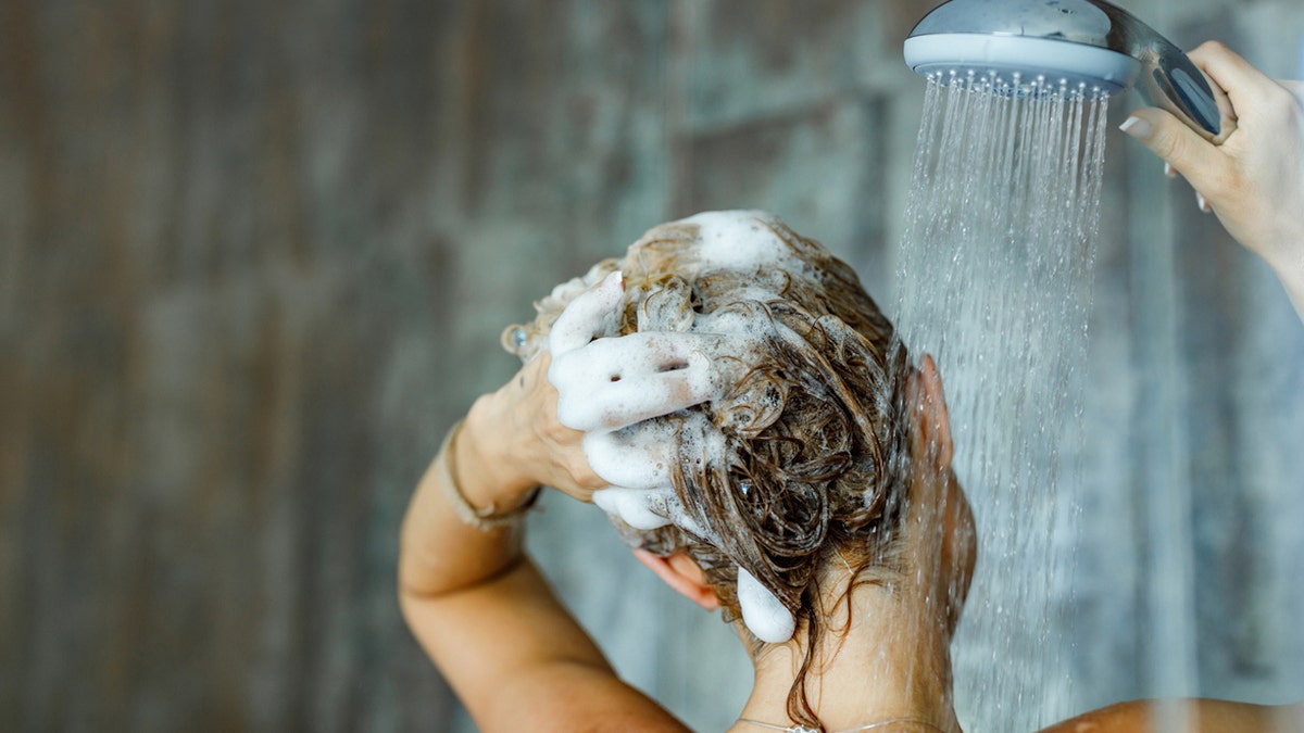 Woman showering