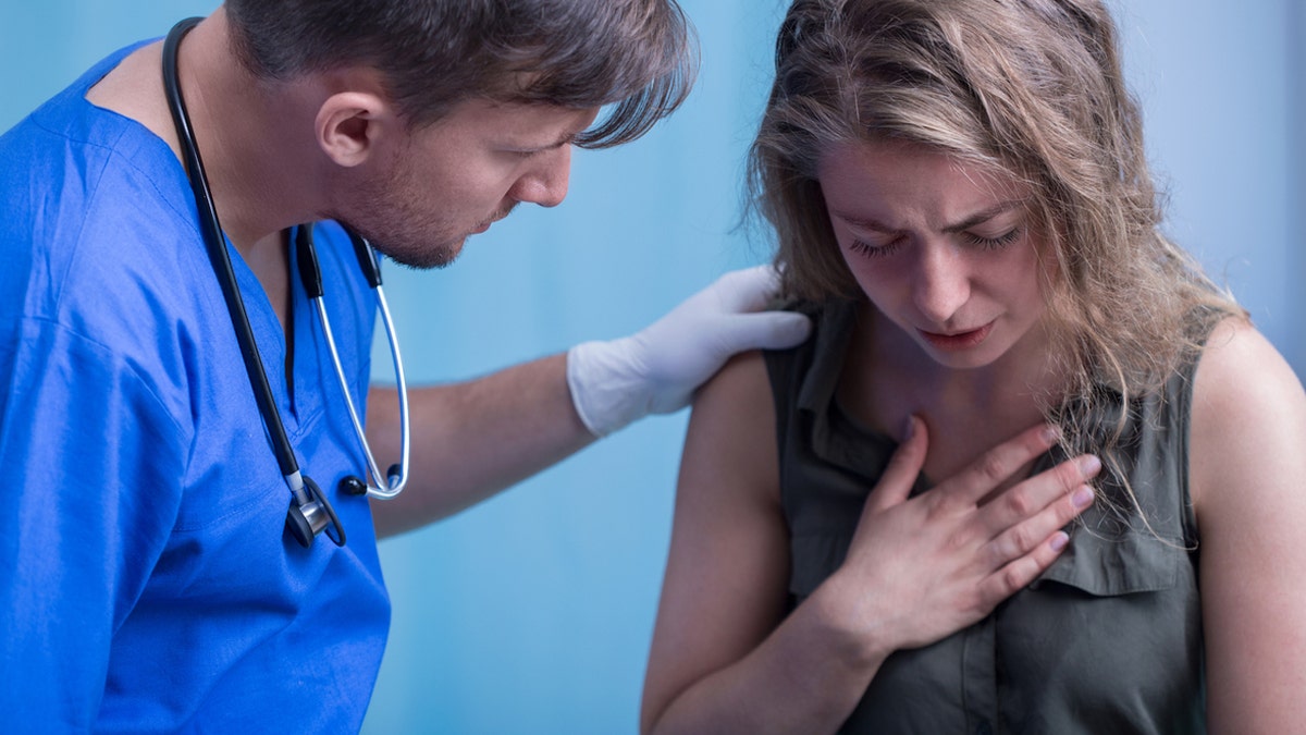 Woman at doctor