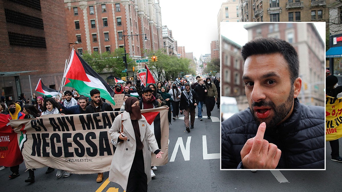 Journalist Yoseph Haddad after being attacked at anti-Israel protest