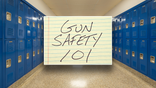 school lockers and gun safety sign