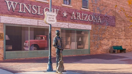 'Standing on a corner in Winslow, Arizona' is one American community's route to revival