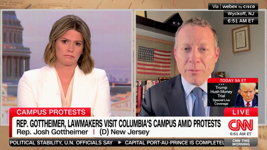 Democratic Rep. Gottheimer says he would be worried to send children to Columbia after visiting protests