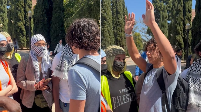 Video shows anti-Israel protesters block Jewish student from getting to class