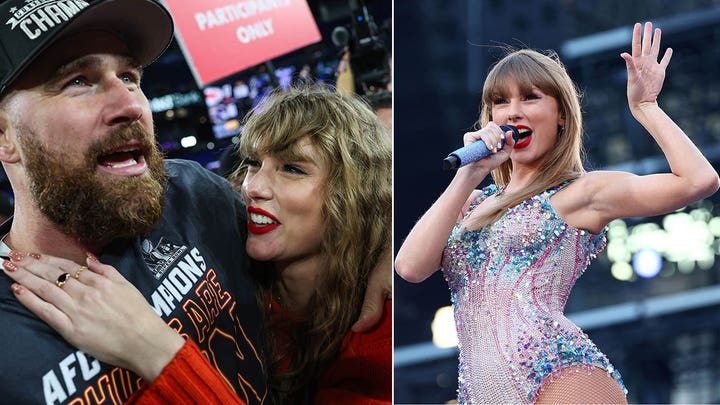 Taylor Swift and Travis Kelce embrace at Coachella 