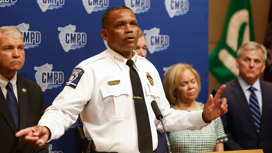 Charlotte-Mecklenburg Police Chief Johnny Jennings speaks at a press conference