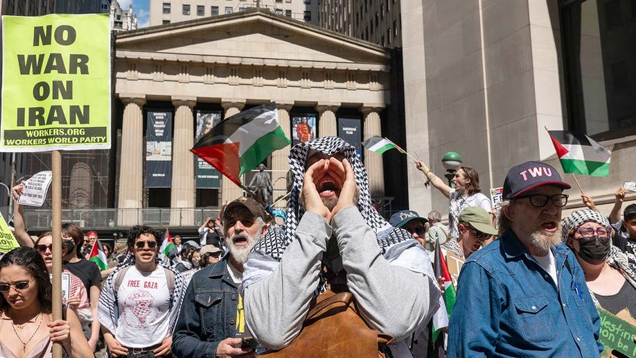 Anti-Israel agitators in Manhattan, NY