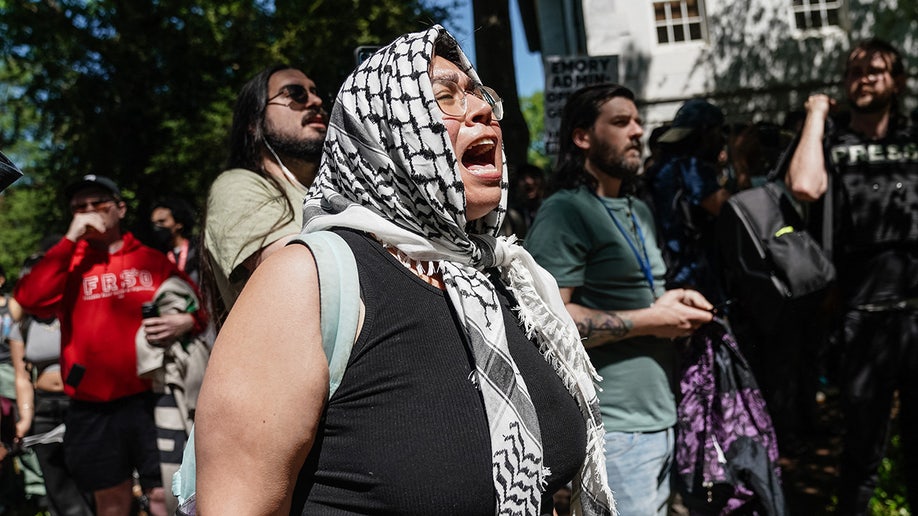 Palestinian garb worn by Emory protester