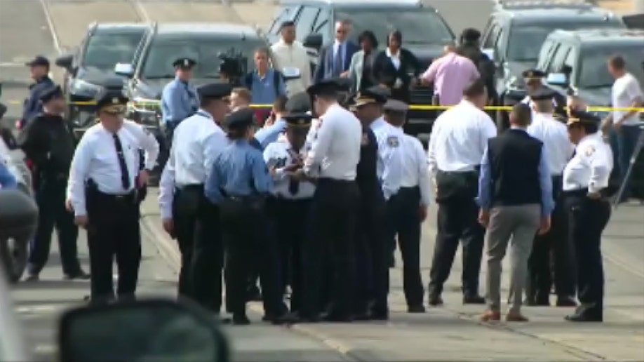 Philadelphia police at the scene of a shooting