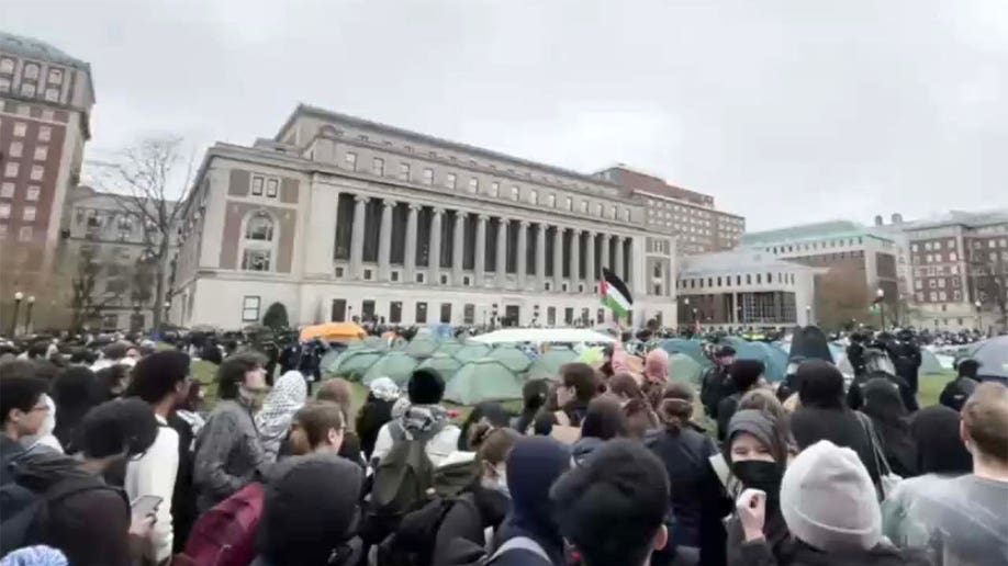 Students protesting at Columbia University