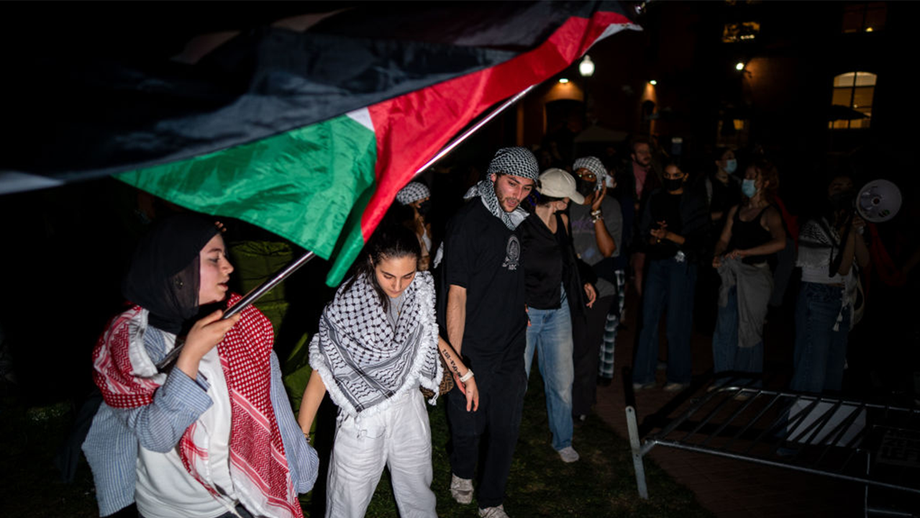 George Washington University says 'hateful language being displayed has no place' on campus amid anti-Israel protests