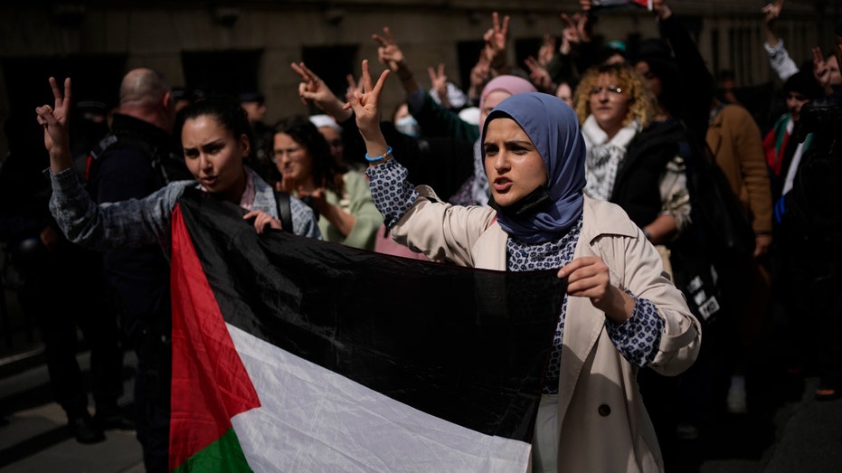 French police remove pro-Palestinian students from the courtyard of Sorbonne university in Paris