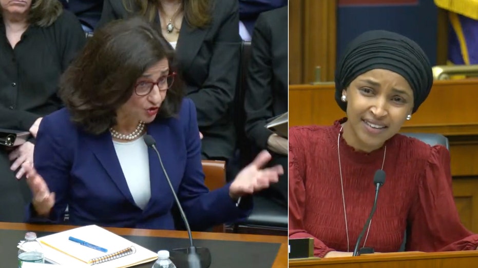 Ilhan Omar questions college president about 'Wet Farts' attack on anti-Israel Columbia students