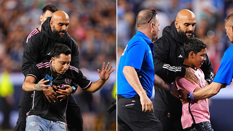 Lionel Messi’s bodyguard springs into action to remove overzealous fans who tried to interact with soccer star
