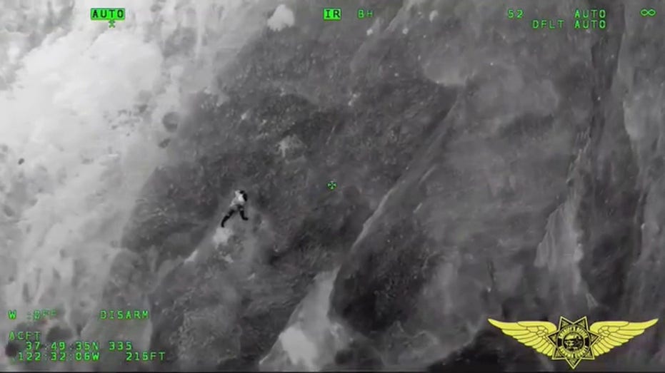 California helicopter crew rescues man clinging to cliff face after falling 60 feet off trail