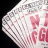 The New York Post displays a "Not Guilty!" headline regarding OJ Simpson