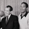 Richard Nixon poses with OJ Simpson