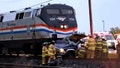Authorities in North Tonawanda said the Niagara-bound Amtrak train struck the passenger vehicle around 8 p.m. on Friday, May 17.