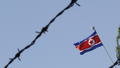 The North Korean flag flies over its embassy in Beijing on May 6, 2010.