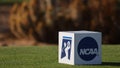A NCAA logo is seen during the match between the Georgia Tech Yellow Jackets and the Florida Gators during the Division I Men's Golf Championship held at Grayhawk Golf Club on May 31, 2023 in Scottsdale, Arizona.