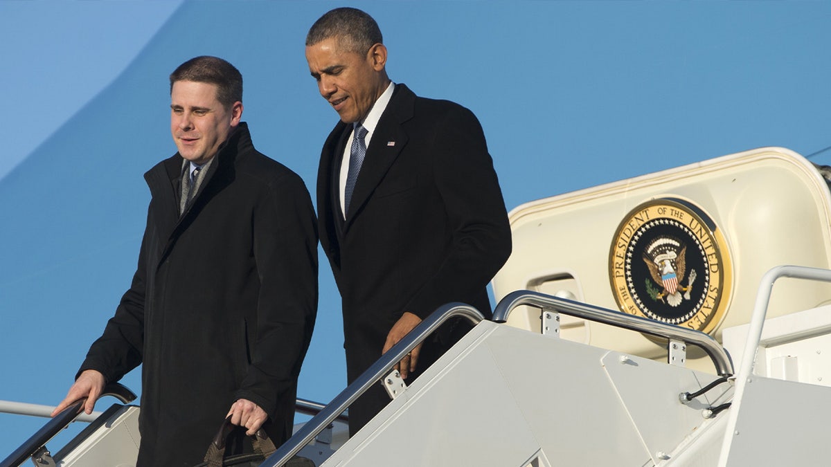 US President Barack Obama and Senior Adviser Dan Pfeiffer