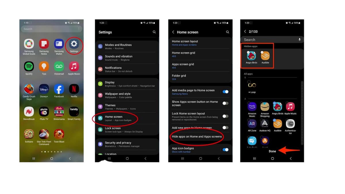 steps to hide android apps