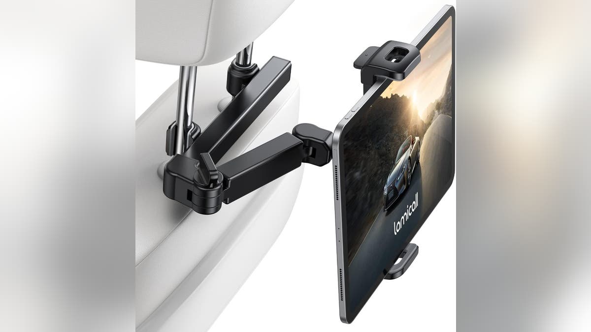A tablet holder makes watching TV and playing games easier.