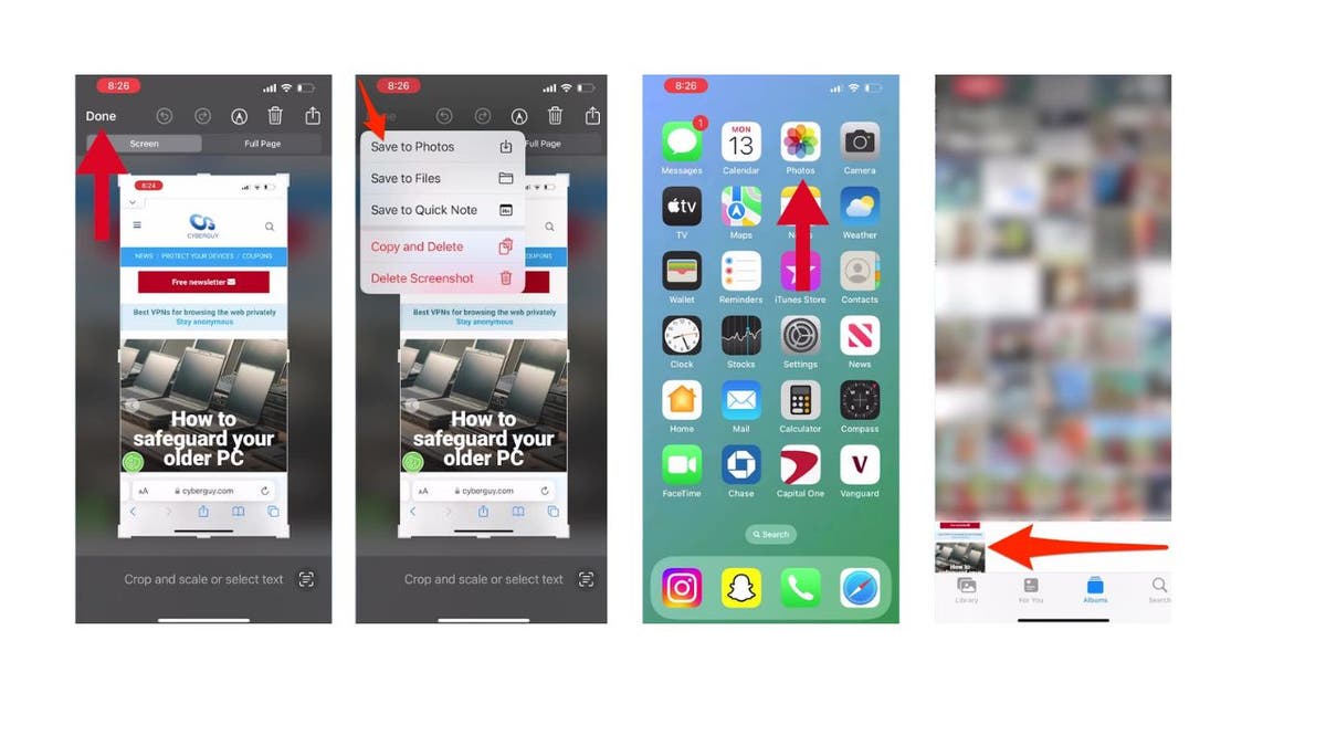 How to save full-page screenshots as images on your iPhone