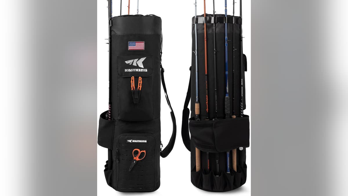 Your dad can store or carry all his fishing poles in one place with this bag. 