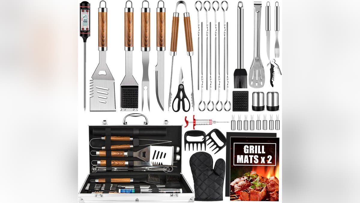Amazon has every grill accessory you need in one kit. 