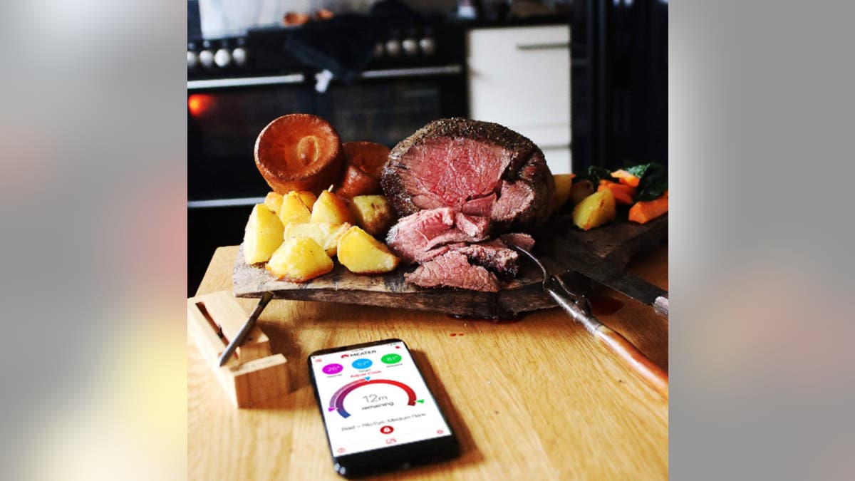 Monitor the temperature of your food with a Bluetooth thermometer. 