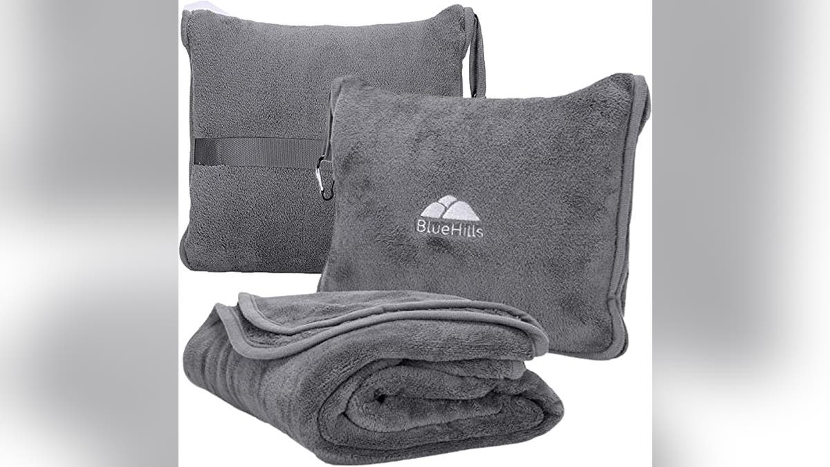 Get a travel pillow and blanket all in one.