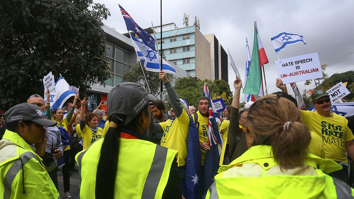 Pro-Israeli demonstrators at University of Sydney