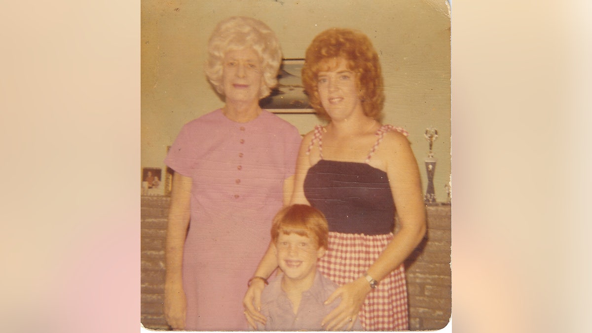 Barbara Mabee Abel with her son and mother