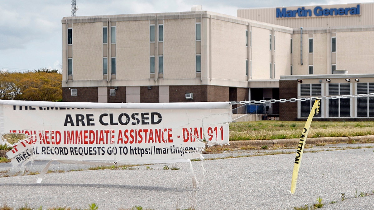 The vacant Martin County General Hospital sits abandoned behind a chain since being closed since being closed in August of 2023 in Williamston, North Carolina